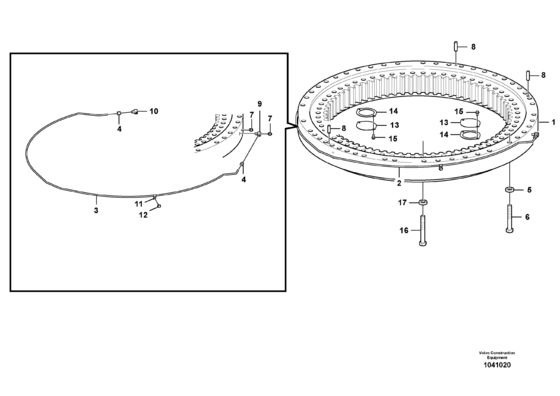 EC300D EC290B PRIME EC290C ECR305C FC3329C PL3005D VOE14570794 Heavy Duty Slewing Bearing Ring Swing Cycle Gear